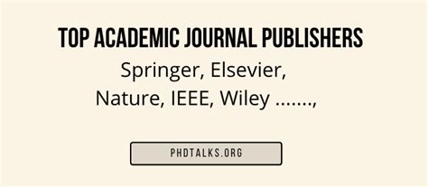 Top academic journal publishers in the world - PhDTalks