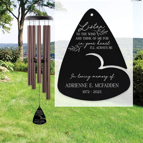 Memorial Wind Chimes Personalized Listen to the Wind Sympathy Wind ...