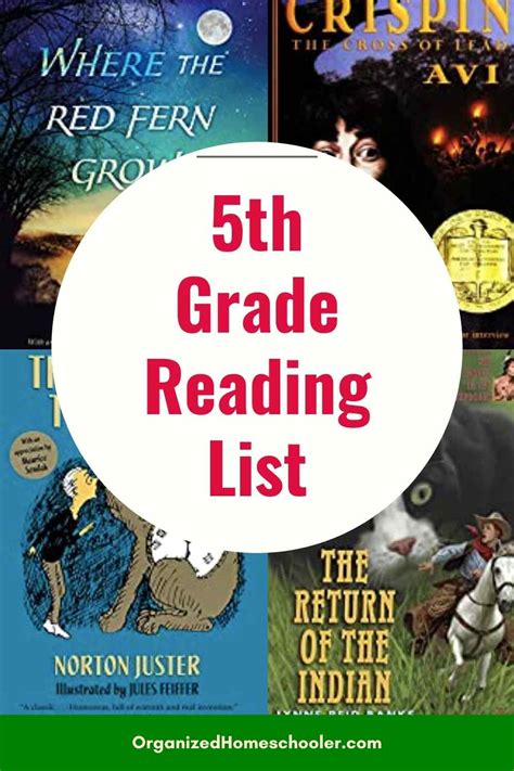 Eclectic 5th Grade Reading List ~ The Organized Homeschooler