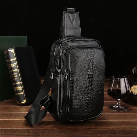 Leather Mens Cool Sling Bag Crossbody Bag Chest Bag for men – iwalletsmen