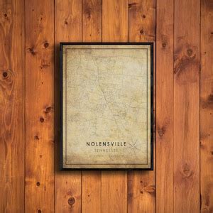 Nolensville Vintage Map Print Nolensville Map Tennessee | Etsy