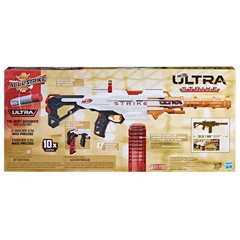 Nerf Ultra Strike Motorized Blaster, 10 Nerf AccuStrike Ultra Darts, 10-Dart Clip, Compatible ...