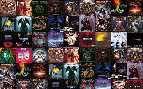 Heavy Metal Collage HD Wallpaper: A Tribute to Iconic Albums