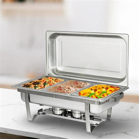 9L Stainless Steel Chafing Dish Complete Full Size Chafer Buffet Dish, for Catering Buffet ...