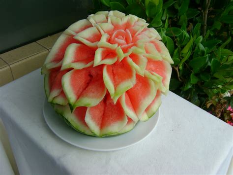 Watermelon Sculpture | Carved out of watermelon and placed o… | Flickr