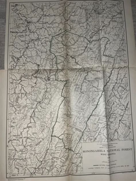 MONONGAHELA NATIONAL FOREST Map proclamation woodrow wilson 1920 $500. ...