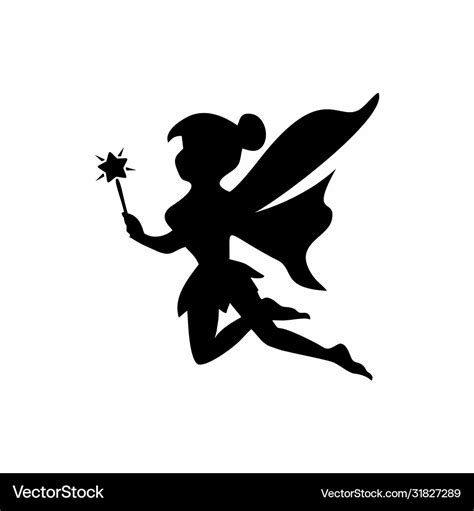 Fairy logo design with magic wand Royalty Free Vector Image