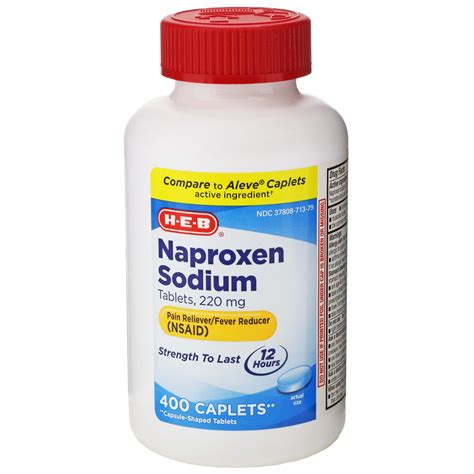 H-E-B Naproxen Sodium 220 mg Caplets - Shop Pain Relievers at H-E-B