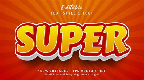 Premium Vector | Super font effect in 3d