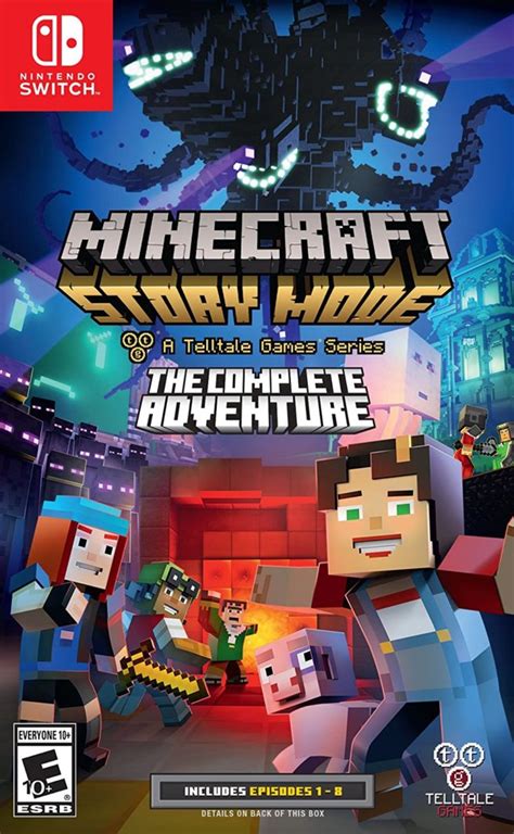 Minecraft: Story Mode - The Complete Adventure Switch boxart, listed for June 27 on Amazon ...