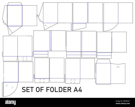 Set of folder A4 packaging design template die cut - vector Stock Vector Image & Art - Alamy