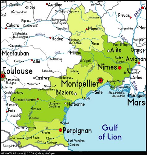 Map of Languedoc-Roussillon, France, France Atlas | Languedoc france, Languedoc, Languedoc ...