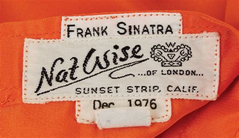 Lot Detail - Frank Sinatra Custom Made Stage Worn Orange Tuxedo Shirt Circa 1976