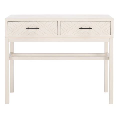 Safavieh Ajana 2-Drawer Distressed White Wood Console Table-CNS5709A - The Home Depot