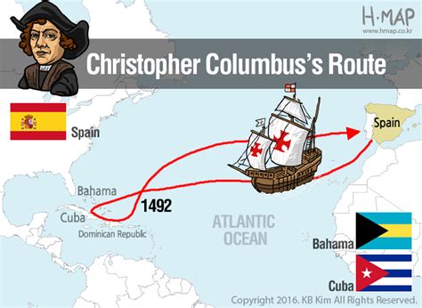 A Map Of Christopher Columbus Route