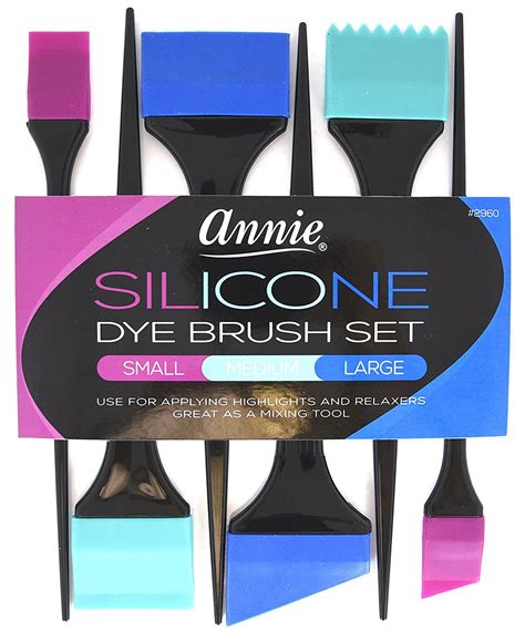 Annie Silicone Dye Brush Set of 6 Pieces for Hair Colors Relaxers and Highlights ** This is an ...