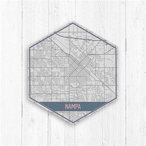 Nampa Idaho Street Map Nampa Idaho Hexagon Gray and Blue - Etsy