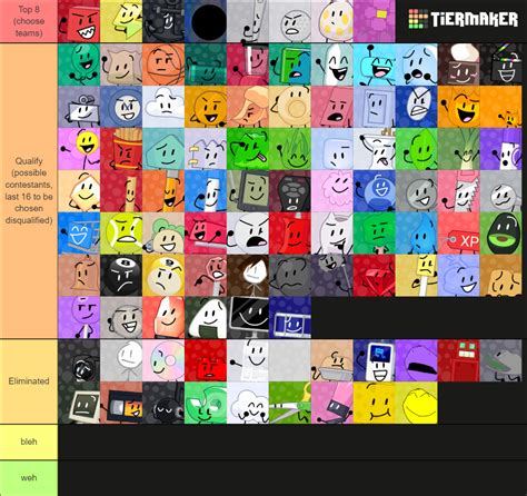 BFB fan-made Icons by pen-cap updated again Tier List (Community Rankings) - TierMaker