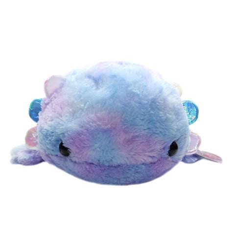 Mochi Puni Wooper Looper Colorful Axolotl Plushie, Purple Blue 23 Inches BIG Size