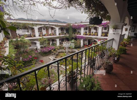 Guatemala, Chichicastenango, Hotel Santo Tomas, courtyard view Stock Photo - Alamy