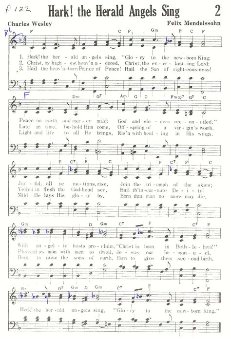 Hark! The Herald Angels Sing (Hymn) SATB Church Christmas Songs, Christmas Piano Music, A ...