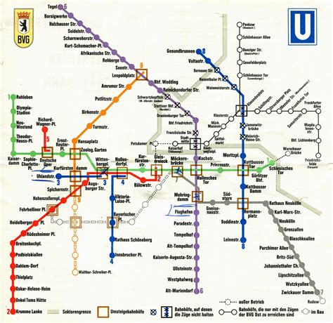 Berlin - U-Bahn / Subway Map (1970) by Roger ... - Maps on the Web