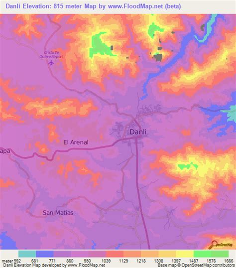 Elevation of Danli,Honduras Elevation Map, Topography, Contour