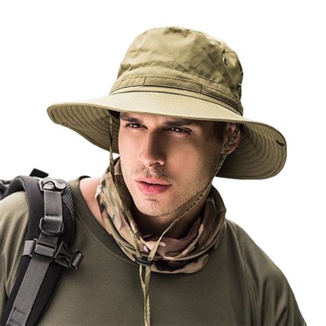 XBTCLXEBCO Sun Protection Hat Summer Men Outdoor Bucket Wide Brim Lightweight Fishing Hats ...