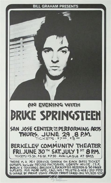 Vintage concert posters, Bruce springsteen, Concert posters