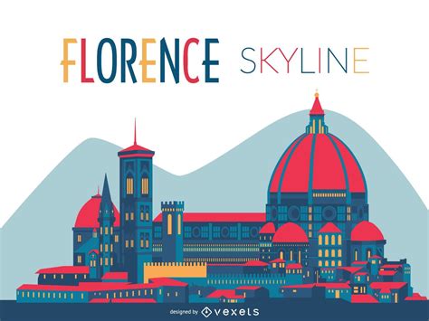 Florence Skyline Silhouette Vector Download