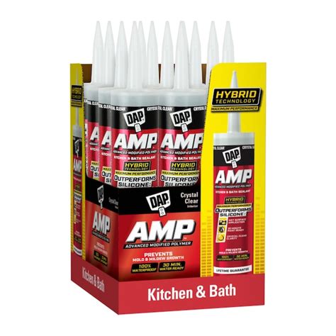 DAP AMP 9-oz Kitchen and Bath Crystal Clear Paintable Advanced Sealant ...