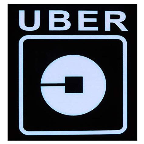 Uber LED Light Sign Logo Sticker Decal Glow Decal Accessories Removable Uber Lyft Glowing Sign ...