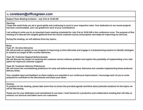 Activity Template Invitation email - To: coreteam@officegreen Subject ...