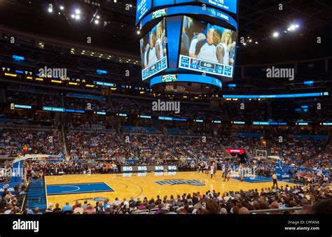 NBA new Amway Arena in Orlando Florida with big scoreboard and Orlando ...