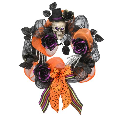 22" Halloween Ribbon Wreath - Walmart.com - Walmart.com