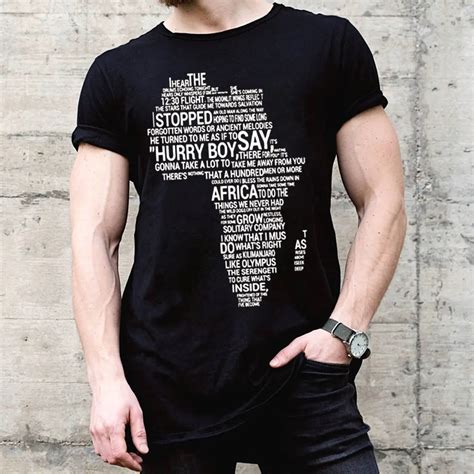 Toto Africa Lyrics I Bless The Rains Down T Shirt Black Cotton Men T Shirt Cool Casual pride t ...