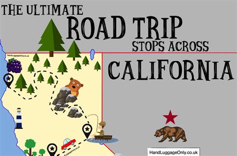 The Ultimate Road Trip Map Of Places To Visit In California - Hand Luggage Only - Travel, Food ...