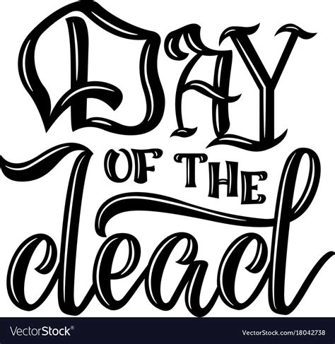 Day of the dead hand sketched lettering day of Vector Image