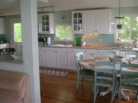 the kitchen is clean and ready to be used as a dining room or family room