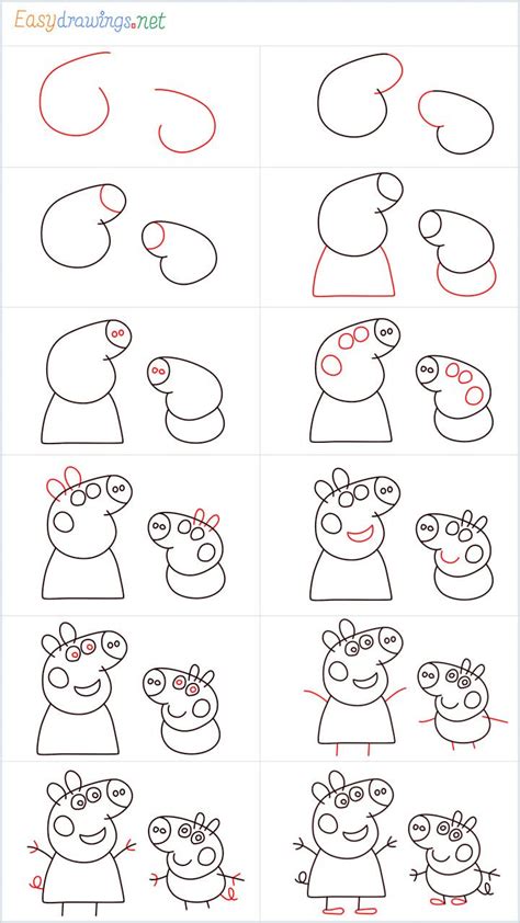 How To Draw Peppa Pig Step By Step at Drawing Tutorials