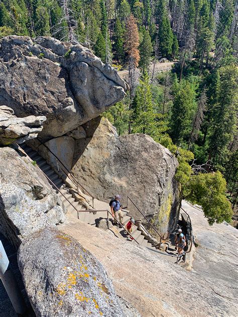 Climbing Moro Rock At Sequoia National Park