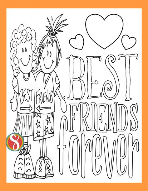 Best Friends Forever Coloring Pages Printable