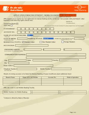 Online Banking Application Form | pdfFiller