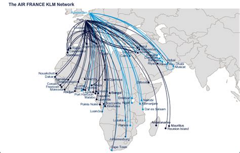 Air France route map - Africa and the Middle East