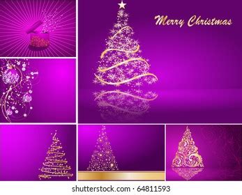 Set Christmas Cards Stock Vector (Royalty Free) 64811593 | Shutterstock