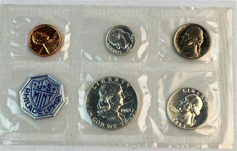 Lot - 1963 US Philadelphia Mint Silver Proof 5 Coin Set In Original Packaging