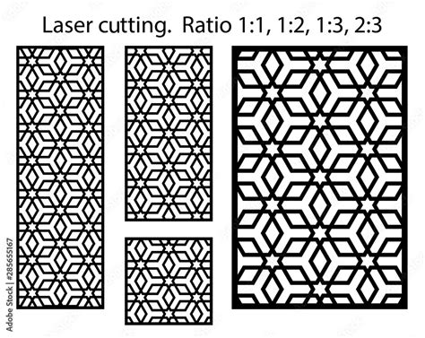 Laser islamic jali pattern design. Set of decorative vector panels for laser cutting. Template ...