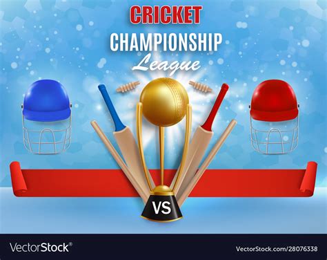 Cricket game championship poster banner Royalty Free Vector