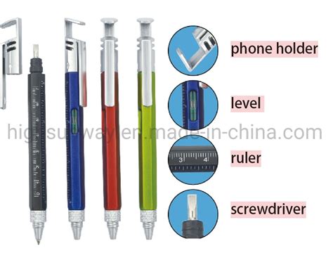 Multi-Function Ballpoint Tool Pen with Phone Holder Dividing Ruler ...