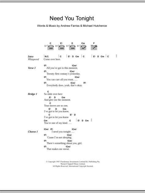 Need You Tonight by INXS - Guitar Chords/Lyrics - Guitar Instructor